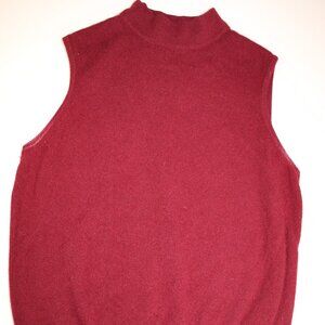 Women's Cashmere Charter Club Size Large Burgundy Sleeveless Turtleneck Top